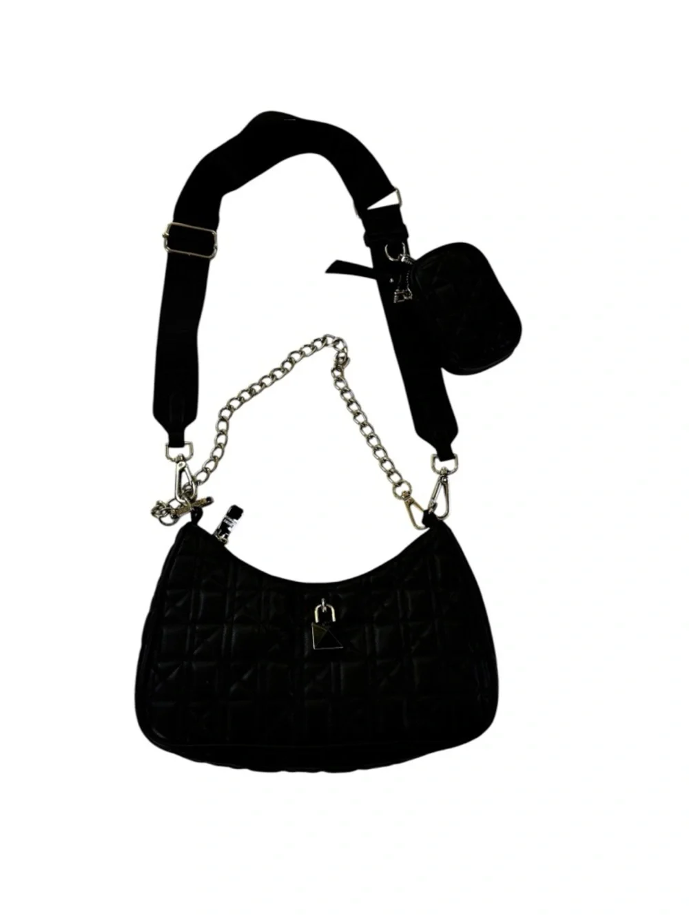 NWT Steve Madden BVITAL-G Quilted Crossbody Bag Black Vegan